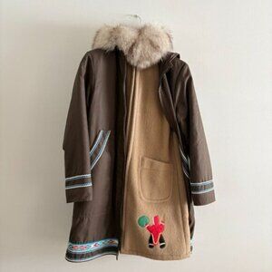 Vintage Hudson's Bay Company Parka Jacket Coat Storm Shell Arctic Eskimo Fur